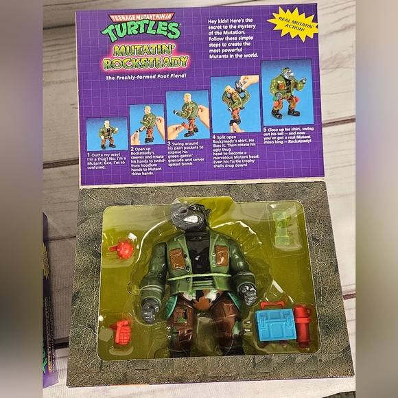 Teenage Mutant Ninja Turtles Mutant Leo, Mikey, and Rocksteady Action Figures - Picture 4 of 9